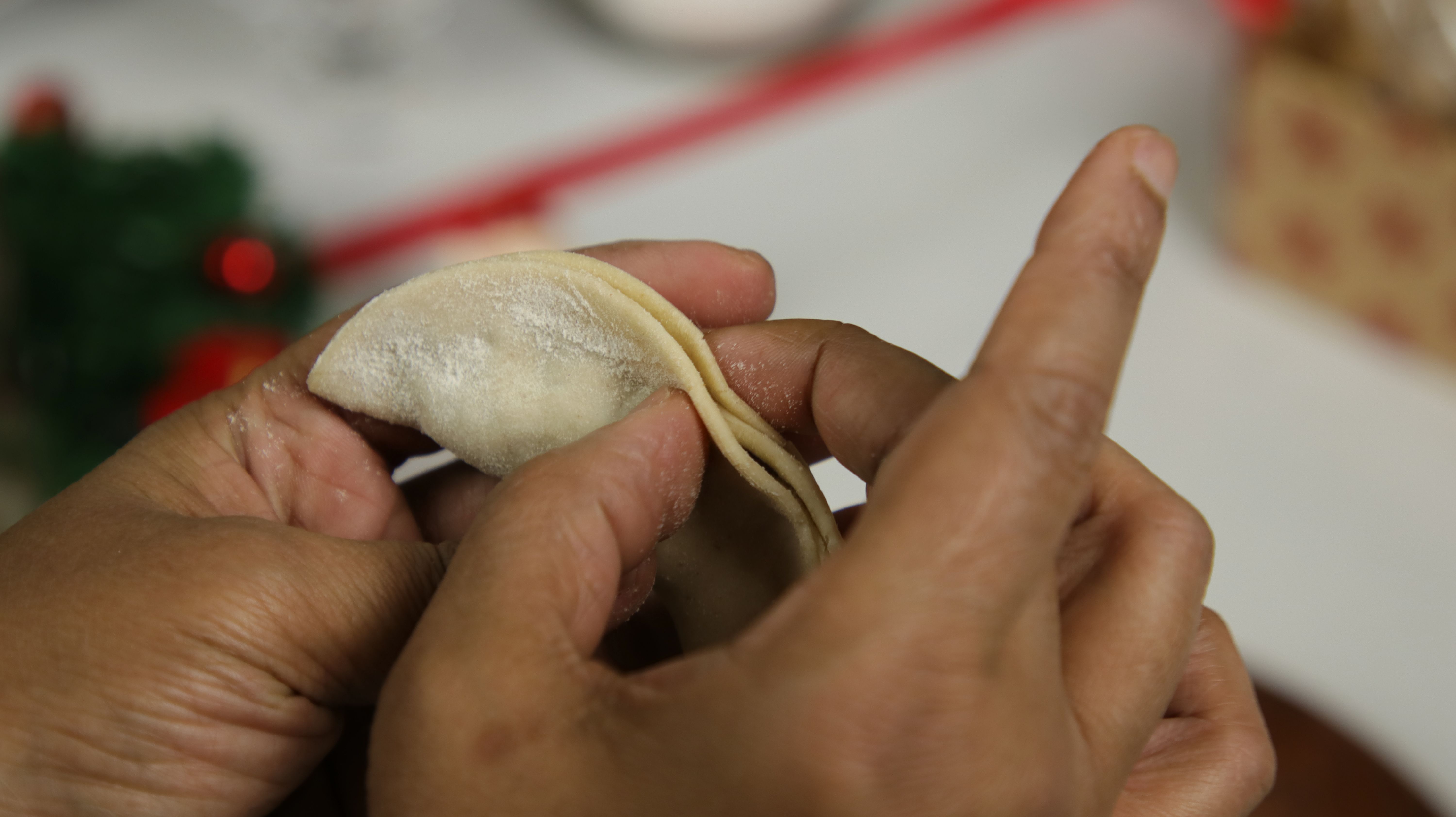 Christmas Dumplings with Red Mojo Sauce