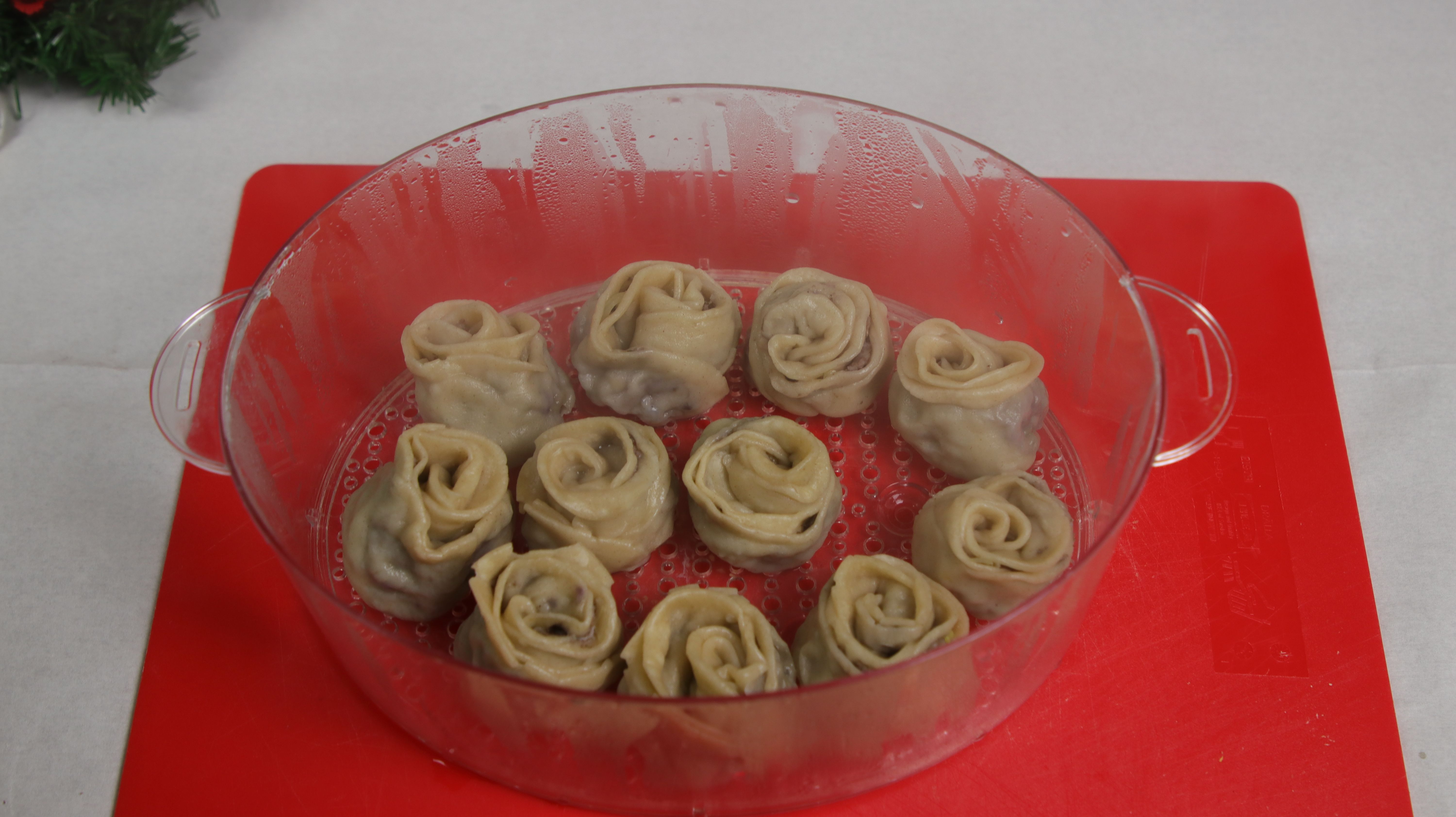 Christmas Dumplings with Red Mojo Sauce